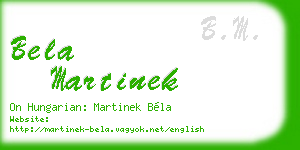 bela martinek business card